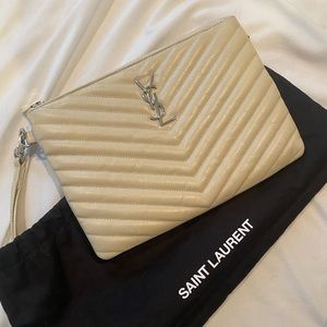 Saint Laurent pouch with wristlet.